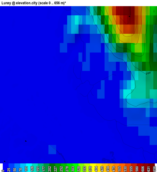 Lurøy elevation map