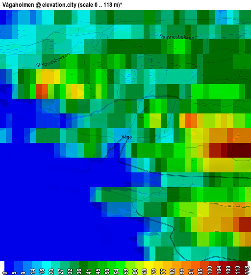 Vågaholmen elevation map