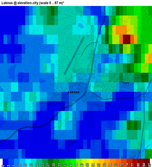 Leknes elevation map