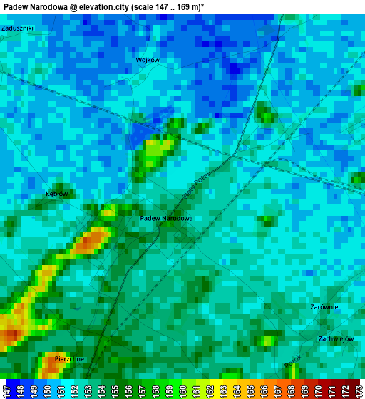 Padew Narodowa elevation map