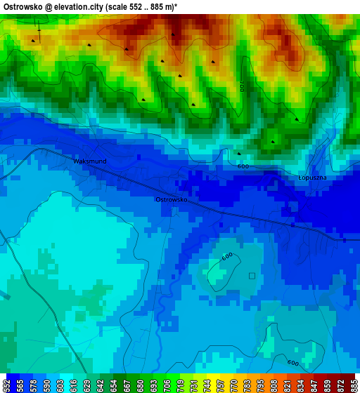 Ostrowsko elevation map