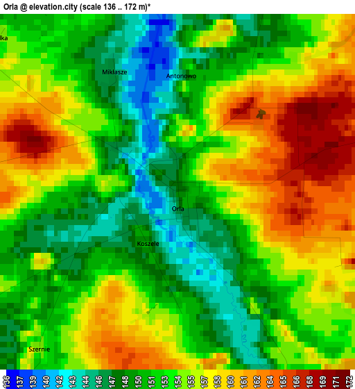 Orla elevation map