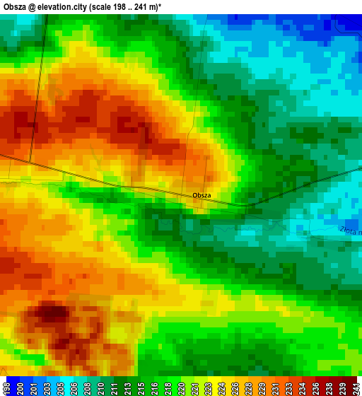 Obsza elevation map