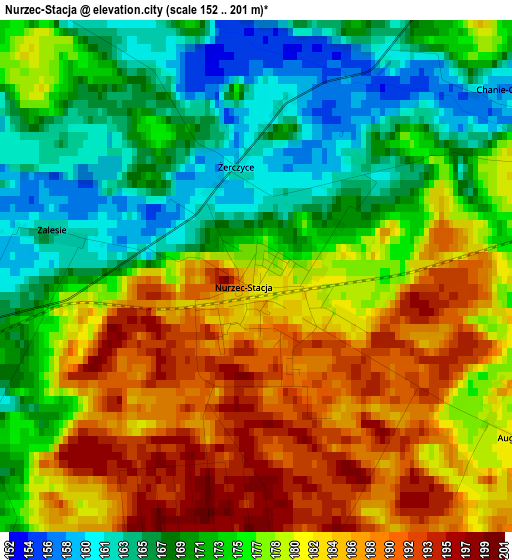 Nurzec-Stacja elevation map