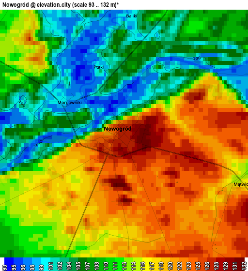 Nowogród elevation map