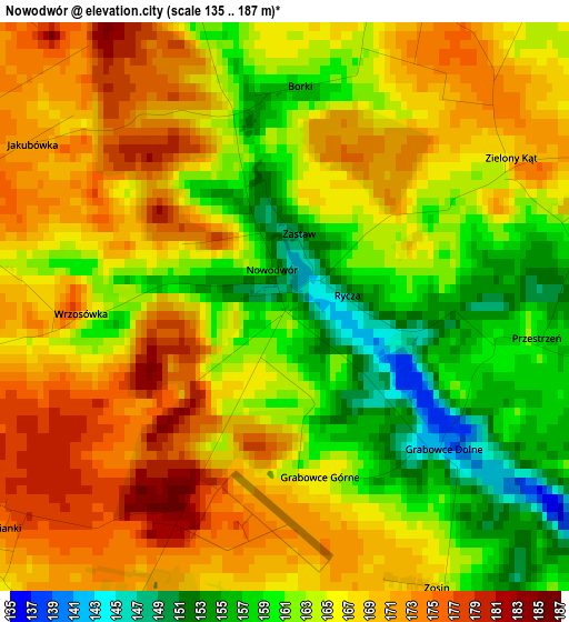 Nowodwór elevation map