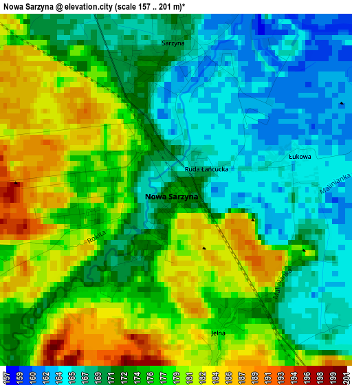 Nowa Sarzyna elevation map