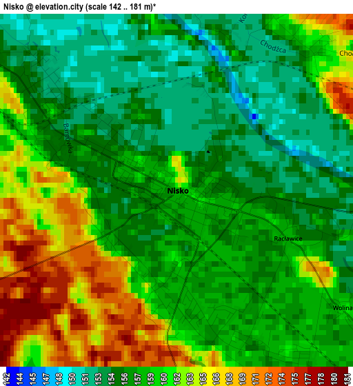 Nisko elevation map