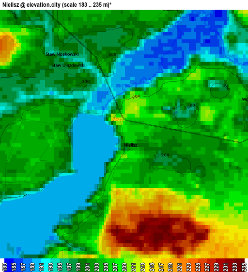 Nielisz elevation map