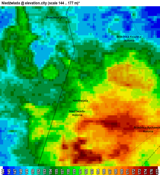 Niedźwiada elevation map