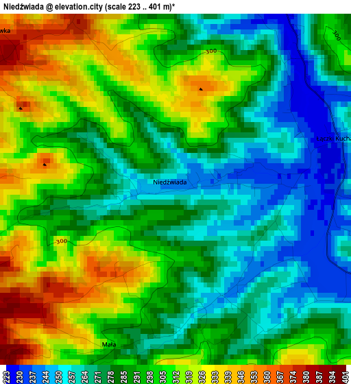 Niedźwiada elevation map