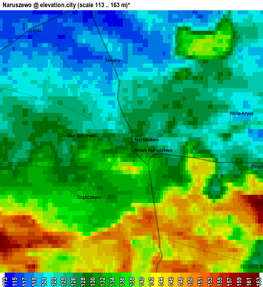 Naruszewo elevation map