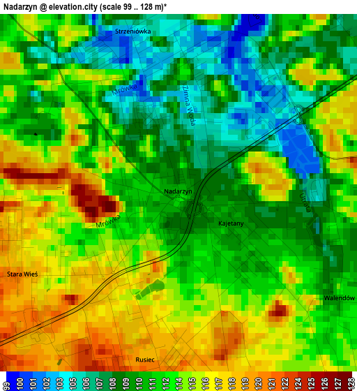 Nadarzyn elevation map