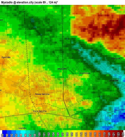 Mysiadło elevation map