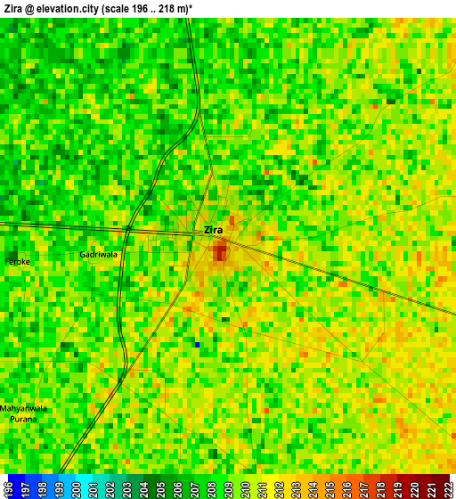 Zira elevation map