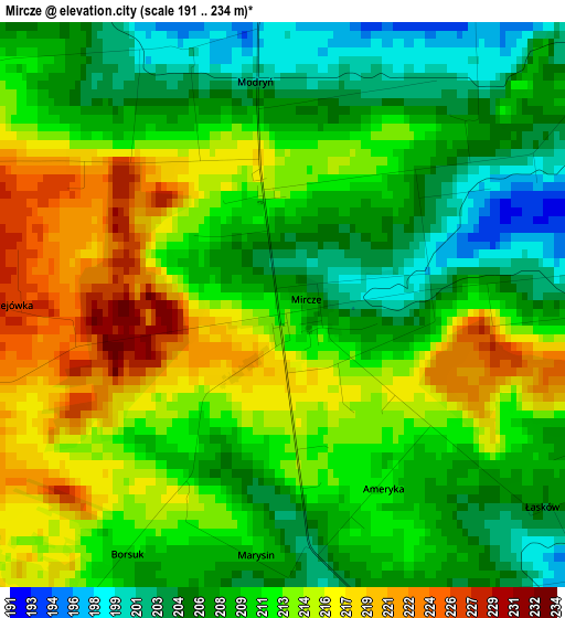 Mircze elevation map