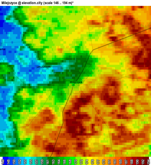 Milejczyce elevation map