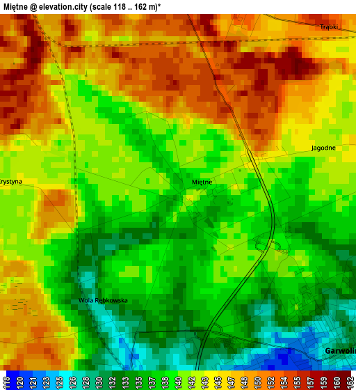 Miętne elevation map