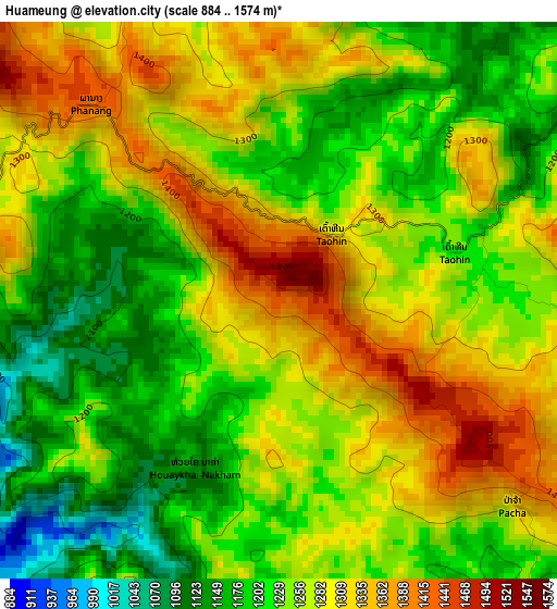 Huameung elevation map