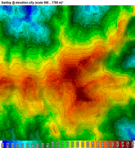 Xamtay elevation map