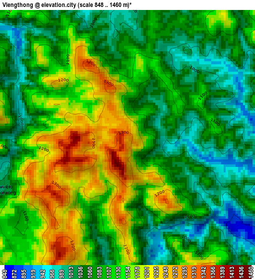 Viengthong elevation map