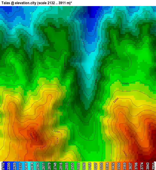 Talas elevation map