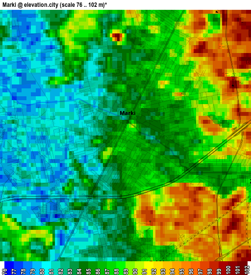 Marki elevation map