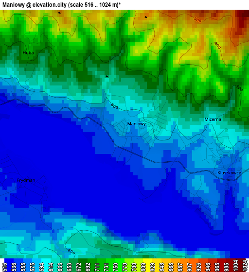 Maniowy elevation map