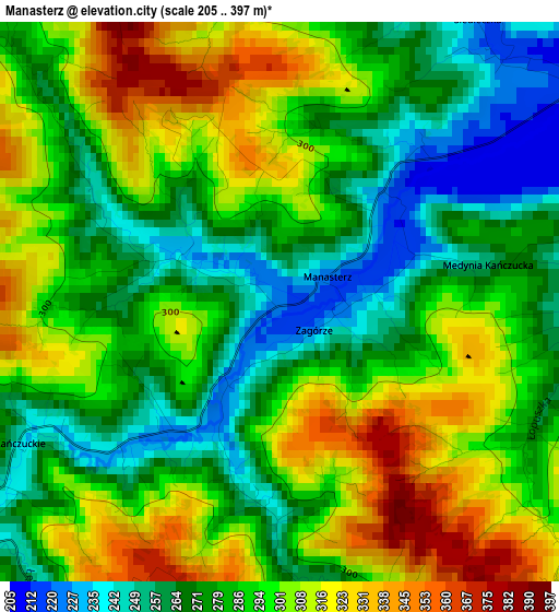 Manasterz elevation map