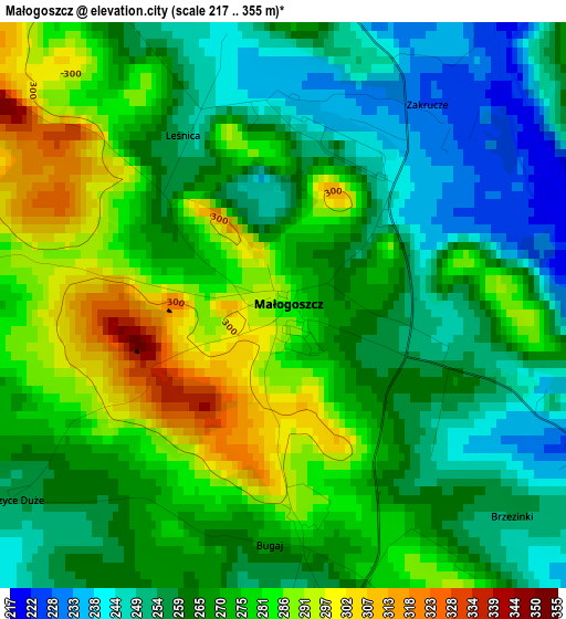 Małogoszcz elevation map