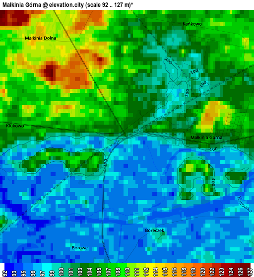 Małkinia Górna elevation map