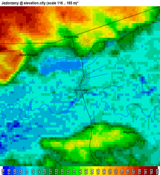 Jeziorzany elevation map