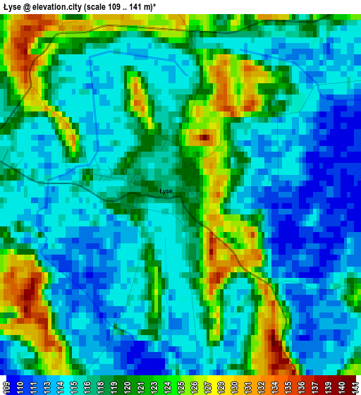 Łyse elevation map