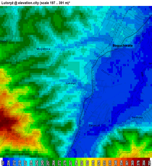 Lutoryż elevation map