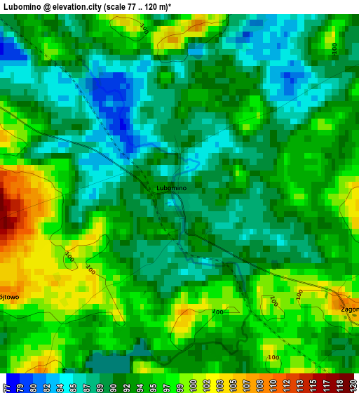 Lubomino elevation map