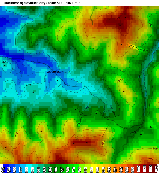 Lubomierz elevation map