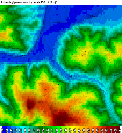 Lubenia elevation map