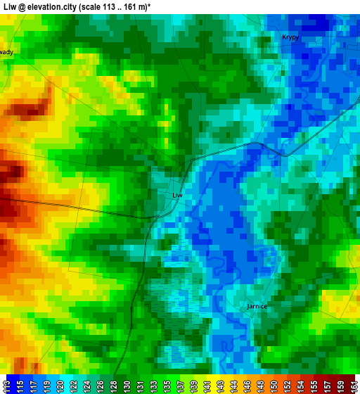 Liw elevation map