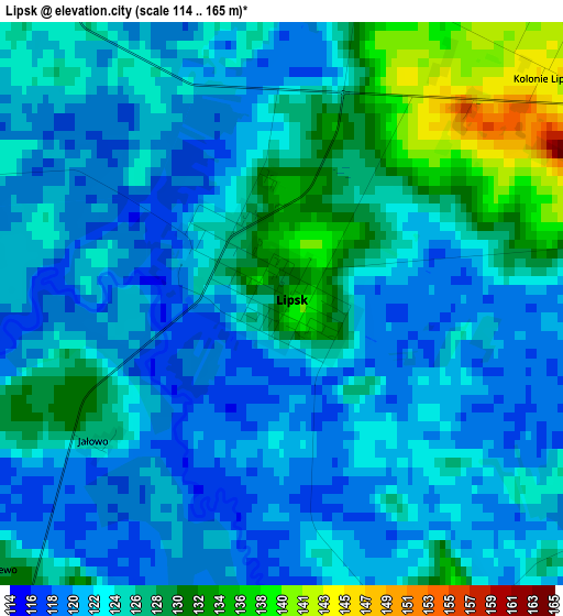 Lipsk elevation map