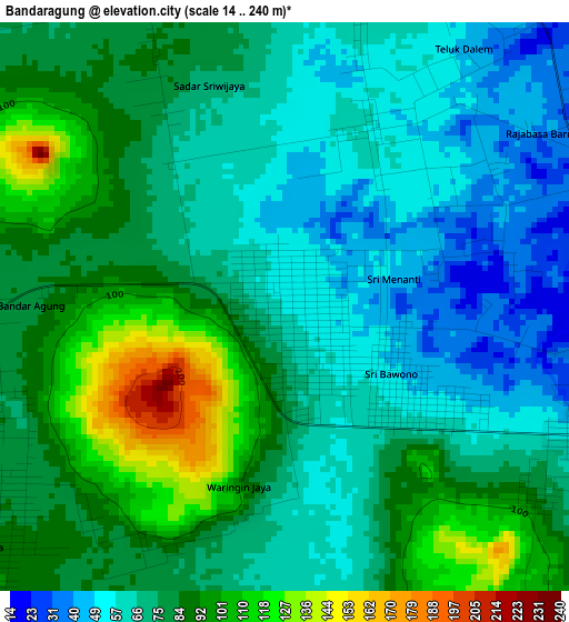 Bandaragung elevation map