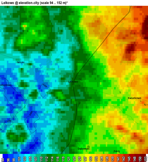 Lelkowo elevation map