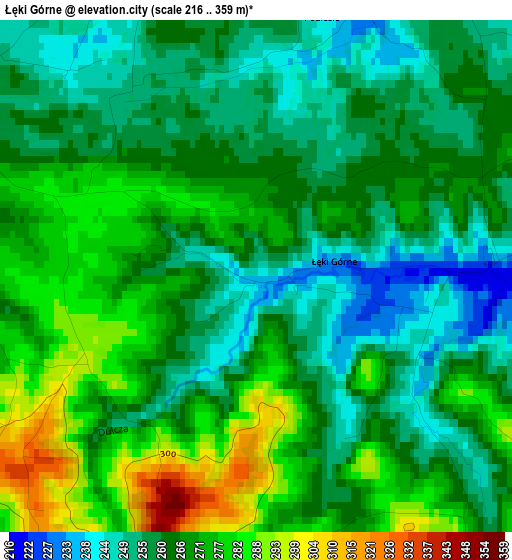 Łęki Górne elevation map