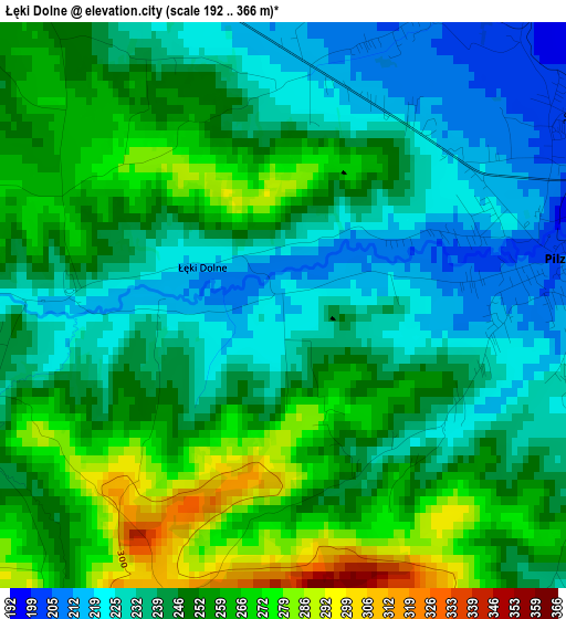 Łęki Dolne elevation map