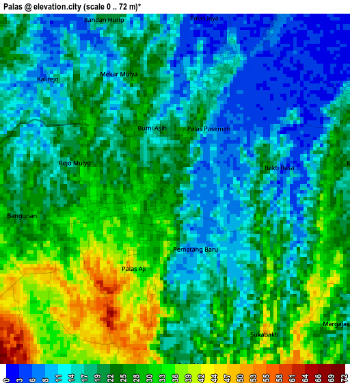 Palas elevation map