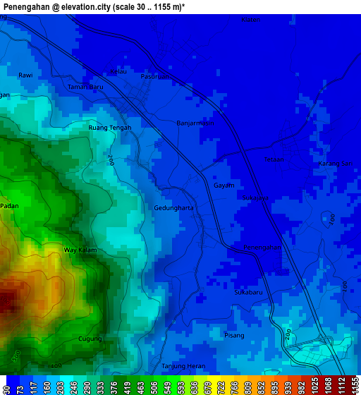 Penengahan elevation map