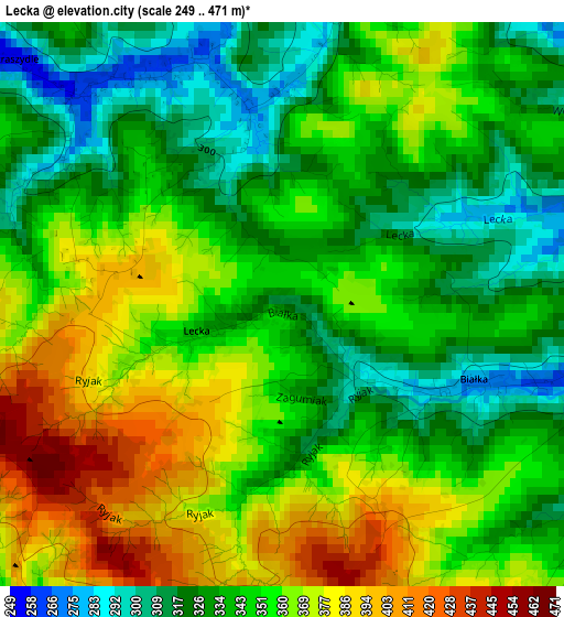 Lecka elevation map