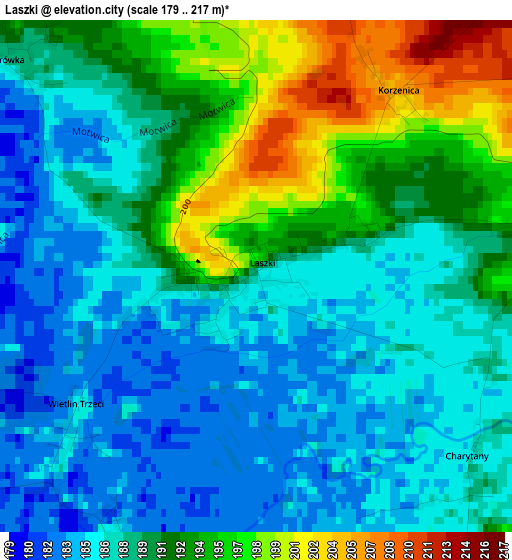 Laszki elevation map