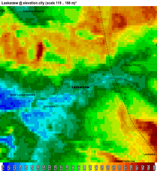 Łaskarzew elevation map