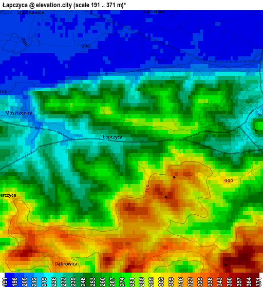 Łapczyca elevation map