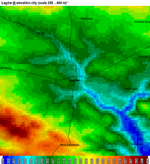 Łagów elevation map